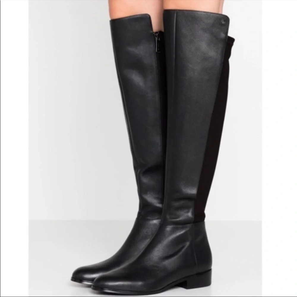 MICHAEL KORS Bromley Over the Knee Vlack Leather Boots 7